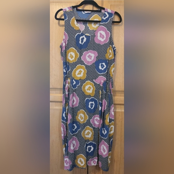 Gorman Size 12 Multicoloured dress, 100% Silk, Stretchy Elastic waist, No Sleeve - Picture 10 of 11